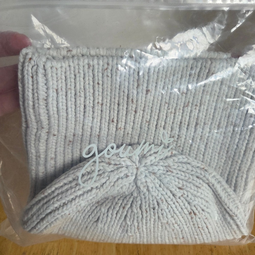 NEW Goumi (Goumikids) Adult Organic Cotton Knit Beanie Oatmeal Speckle One Size